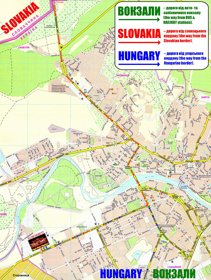The way to Amphitheatre (click to enlarge the map)